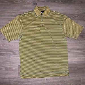 Navy and Yellow Striped FootJoy Golf Polo Mens Large